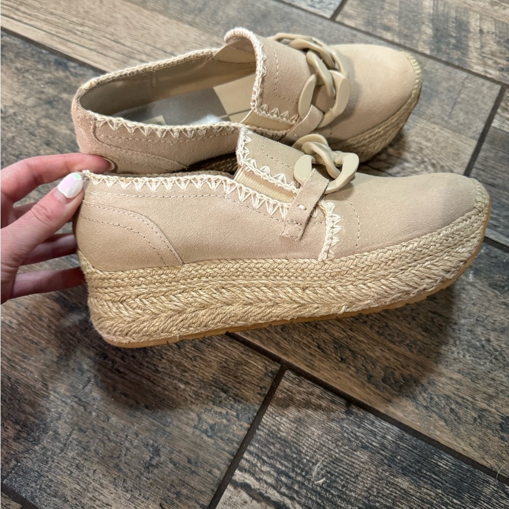 Dolce Vita Beige Chain Espadrille Loafers - Picture 2 of 4